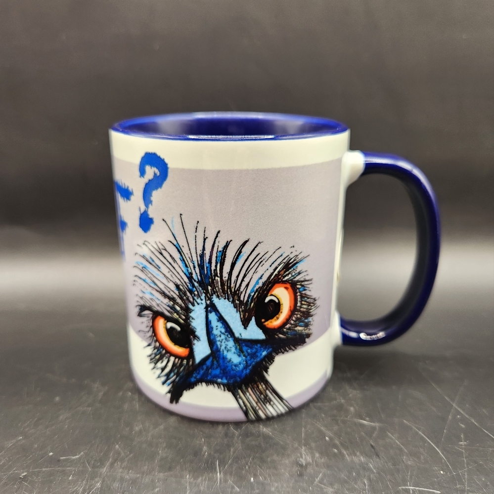 Pithitude Ostrich/Emu Blue & White Coffee/Tea Mug Made in the USA